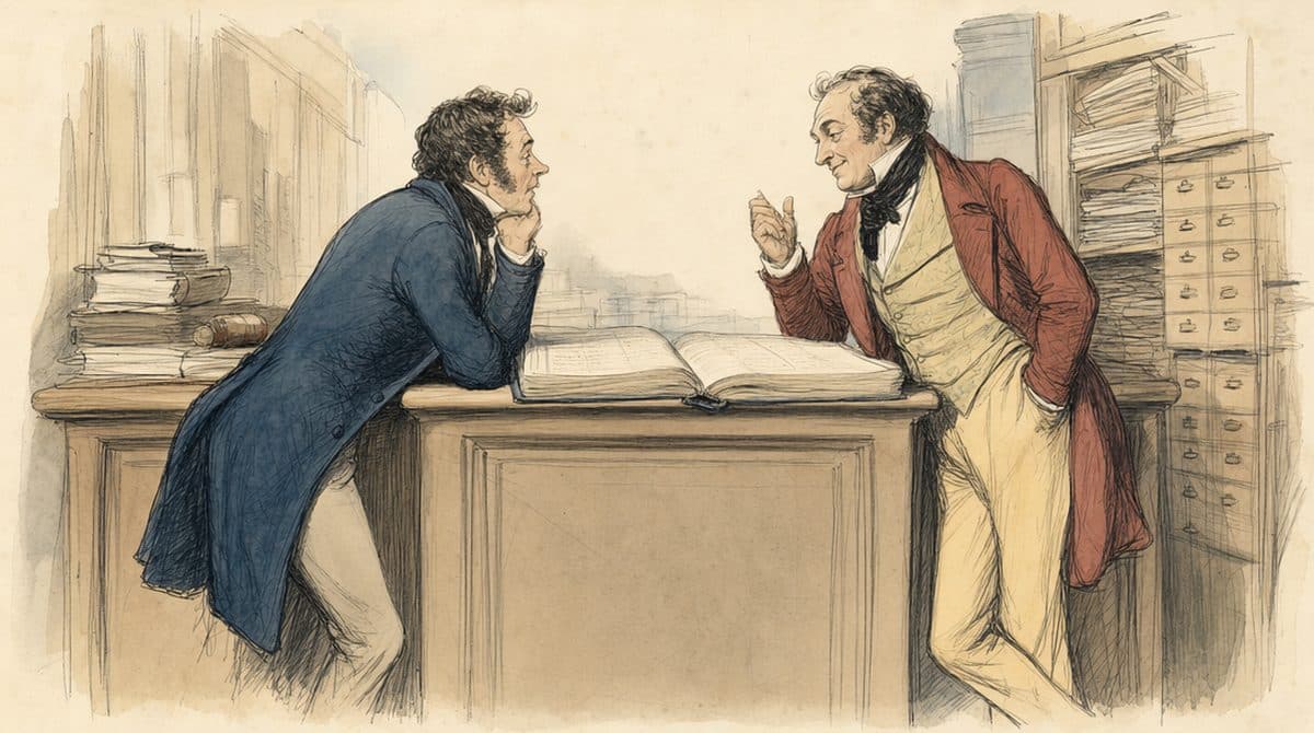 Un archiviste qui consulte des documents anciens.
